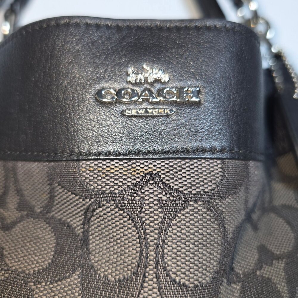 Coach Black Lexy Signature Print Double Shoulder Strap Crossbody Bag F29548 - Picture 5 of 11